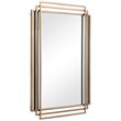 Bowery Hill Iron Metal & MDF Mirror with Silver Highlights in Brushed Gold