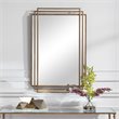 Bowery Hill Iron Metal & MDF Mirror with Silver Highlights in Brushed Gold