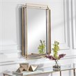 Bowery Hill Iron Metal & MDF Mirror with Silver Highlights in Brushed Gold