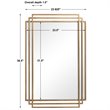Bowery Hill Iron Metal & MDF Mirror with Silver Highlights in Brushed Gold