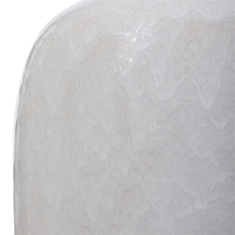 Bowery Hill Ceramic and Steel Table Lamp in Cream-ivory/Nickel