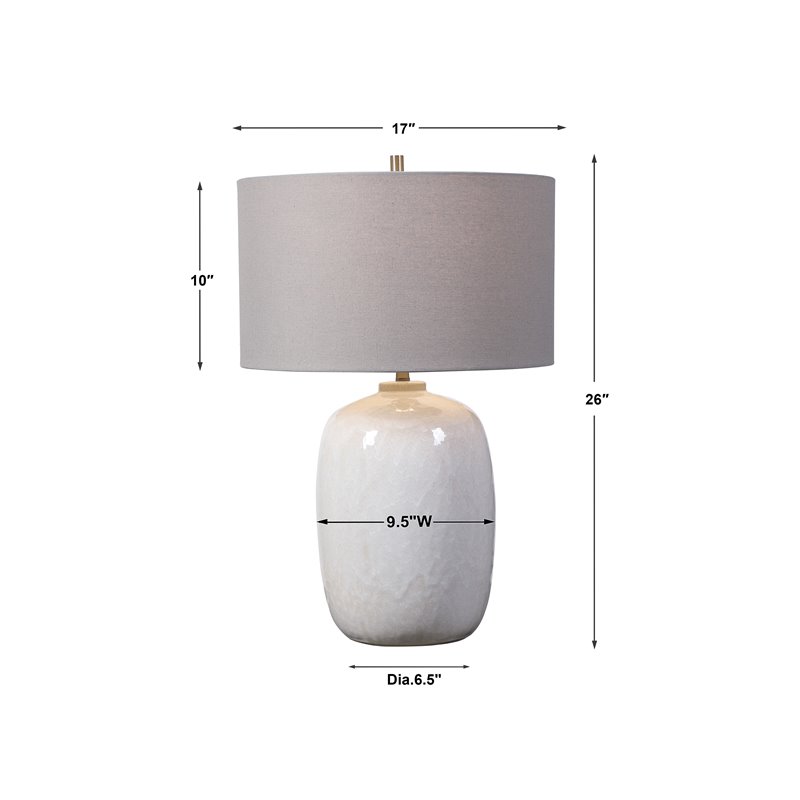 Bowery Hill Ceramic and Steel Table Lamp in Cream-ivory/Nickel