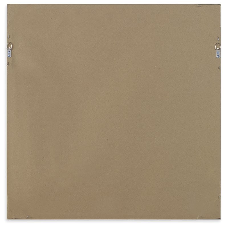 Bowery Hill Square Contemporary Plastic and MDF Mirror in Brushed Silver