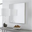 Bowery Hill Square Contemporary Plastic and MDF Mirror in Brushed Silver