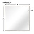 Bowery Hill Square Contemporary Plastic and MDF Mirror in Brushed Silver