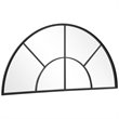 Bowery Hill Contemporary Iron Metal and MDF Window Arch Mirror in Black