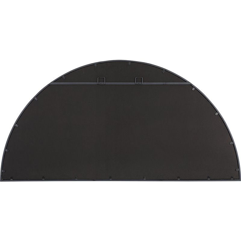 Bowery Hill Contemporary Iron Metal and MDF Window Arch Mirror in Black