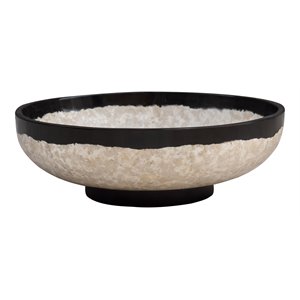 Bowery Hill Transitional Resin and Coral Terrazzo Bowl in Beige/Black