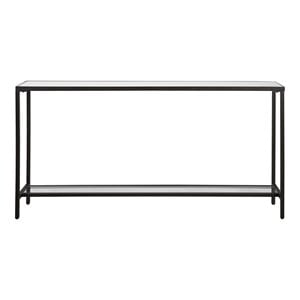 Bowery Hill Steel Metal and Mirror Console Table in Rustic Black