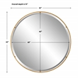 Bowery Hill Round Contemporary Iron Metal and MDF Mirror in Gold