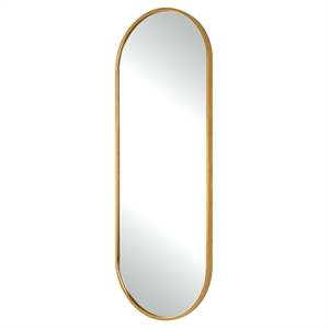 Bowery Hill Tall Contemporary Iron Metal and MDF Mirror in Gold