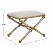Bowery Hill Contemporary Iron Metal Small Bench in Gold/White