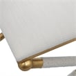 Bowery Hill Contemporary Iron Metal Small Bench in Gold/White