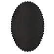Bowery Hill Oval Transitional MDF and Metal Mirror in Black Finish