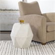 Bowery Hill Contemporary Wood Geometric Accent Table in White