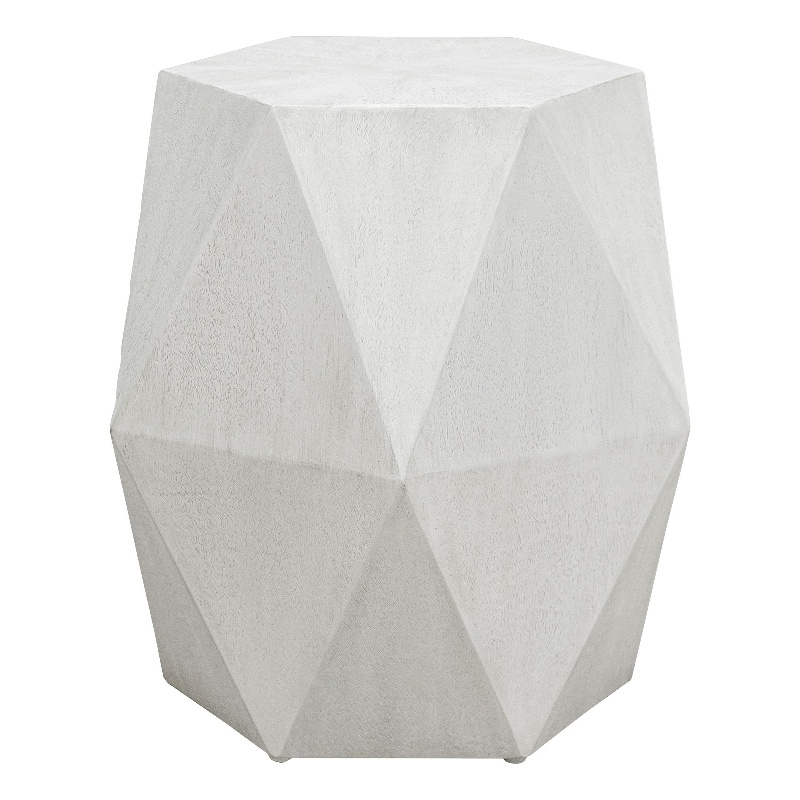Bowery Hill Contemporary Wood Geometric Accent Table in White