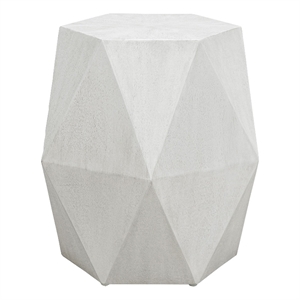 Bowery Hill Contemporary Wood Geometric Accent Table in White