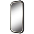 Bowery Hill Rectangle Contemporary Metal and MDF Mirror in Black/Gold