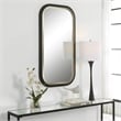Bowery Hill Rectangle Contemporary Metal and MDF Mirror in Black/Gold