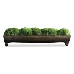 Bowery Hill Aluminum and Foam Small Centerpiece in Bronze/Green