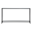 Bowery Hill Contemporary Metal Console Table with Mirror Top Self in Black
