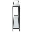 Bowery Hill Contemporary Metal Console Table with Mirror Top Self in Black