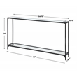 Bowery Hill Contemporary Metal Console Table with Mirror Top Self in Black