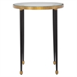 Bowery Hill Contemporary Iron Metal/Glass Side Table in Gold/Black