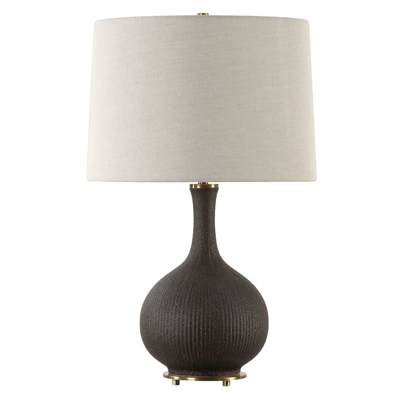 Bowery Hill Contemporary Accent Black Glaze Ceramic Table Lamp