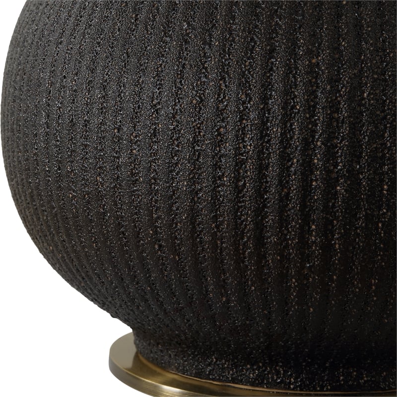 Bowery Hill Contemporary Accent Black Glaze Ceramic Table Lamp
