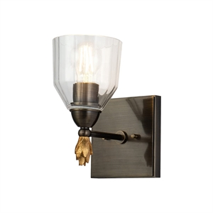 Bowery Hill 1-light Flame-shaped Metal Bath Vanity Light in Dark Bronze