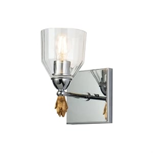 Bowery Hill 1-light Gold Flame-shaped Bath Vanity Light in Chrome