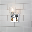 Bowery Hill 1-light Gold Flame-shaped Bath Vanity Light in Chrome