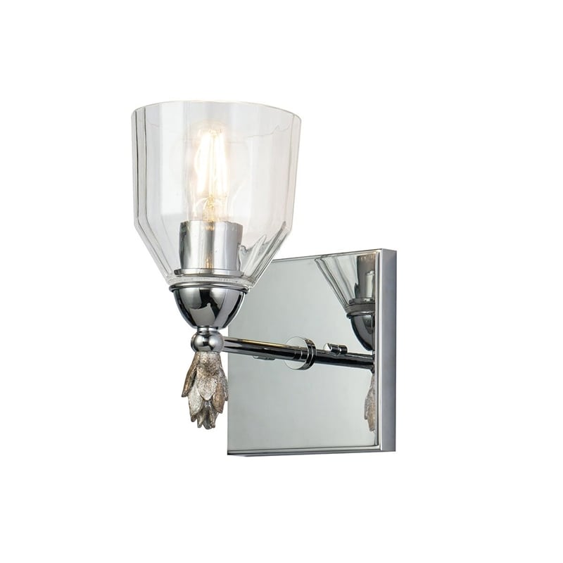 Bowery Hill 1-light Silver Flame-shaped Bath Vanity Light in Chrome