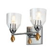 Bowery Hill 2-light Gold Flame-shaped Bath Vanity Light in Chrome