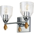 Bowery Hill 2-light Gold Flame-shaped Bath Vanity Light in Chrome