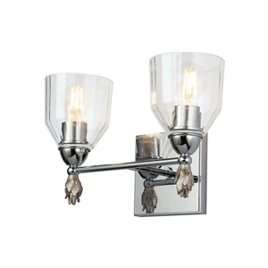 Bowery Hill 2-light Silver Flame-shaped Bath Vanity Light in Chrome