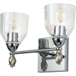 Bowery Hill 2-light Silver Flame-shaped Bath Vanity Light in Chrome