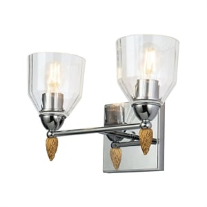 Bowery Hill 2-light Gold Acorn-shaped Bath Vanity Light in Chrome