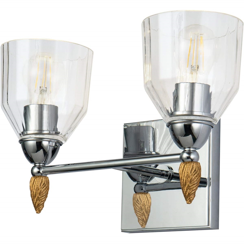 Bowery Hill 2-light Gold Acorn-shaped Bath Vanity Light in Chrome