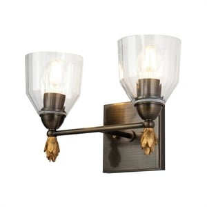 Bowery Hill 2-light Flame-shaped Metal Bath Vanity Light in Dark Bronze