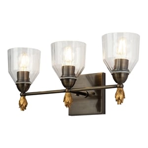 Bowery Hill 3-light Flame-shaped Metal Bath Vanity Light in Dark Bronze