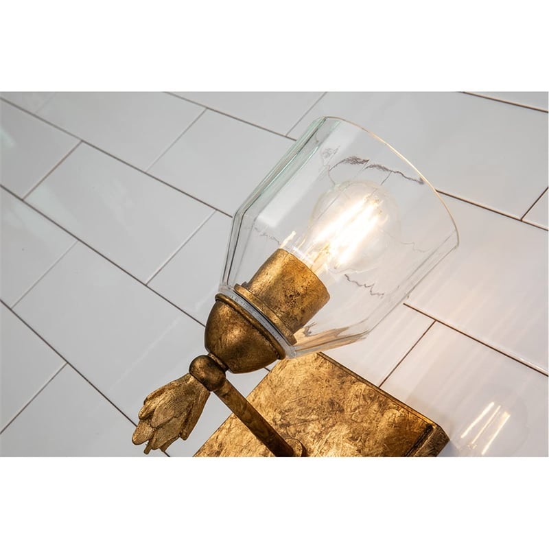 Bowery Hill 1-light Flame-shaped Bath Vanity Light in Antique Gold