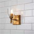 Bowery Hill 1-light Flame-shaped Bath Vanity Light in Antique Gold