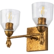 Bowery Hill 2-light Flame-shaped Bath Vanity Light in Distressed Gold
