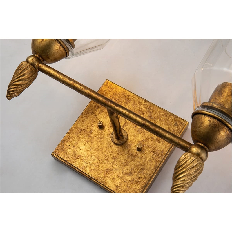 Bowery Hill 2-light Acorn-shaped Bath Vanity Light in Distressed Gold