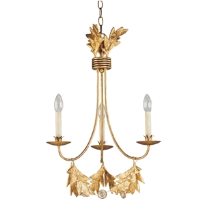 Bowery Hill 3-light Resin Mini Chandelier in Distressed Gold