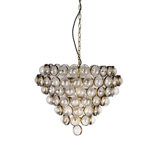 Bowery Hill Transitional Bouquet 8-light Glass Chandelier in Aged Brass
