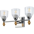 Bowery Hill 3-light Gold Flame-shaped Bath Vanity Light in Chrome