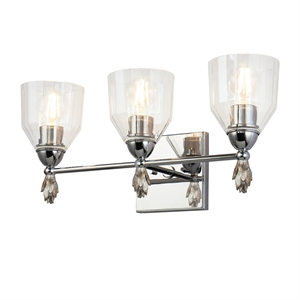 Bowery Hill 3-light Silver Flame-shaped Bath Vanity Light in Chrome